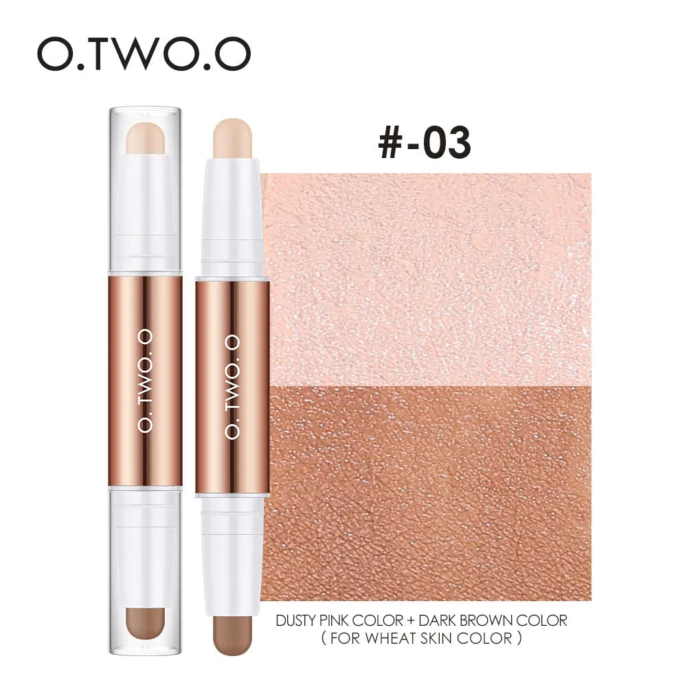 O.TWO.O Double Head Contour & Highlight Stick — Sculpt, Define & Brighten in One