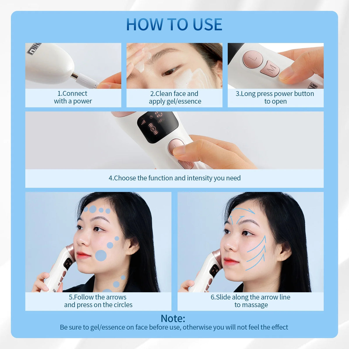 Mini HIFU Facial Lifting Device — RF, EMS & Ultrasonic Skin Tightening for Face, Chin, Neck & Eyes
