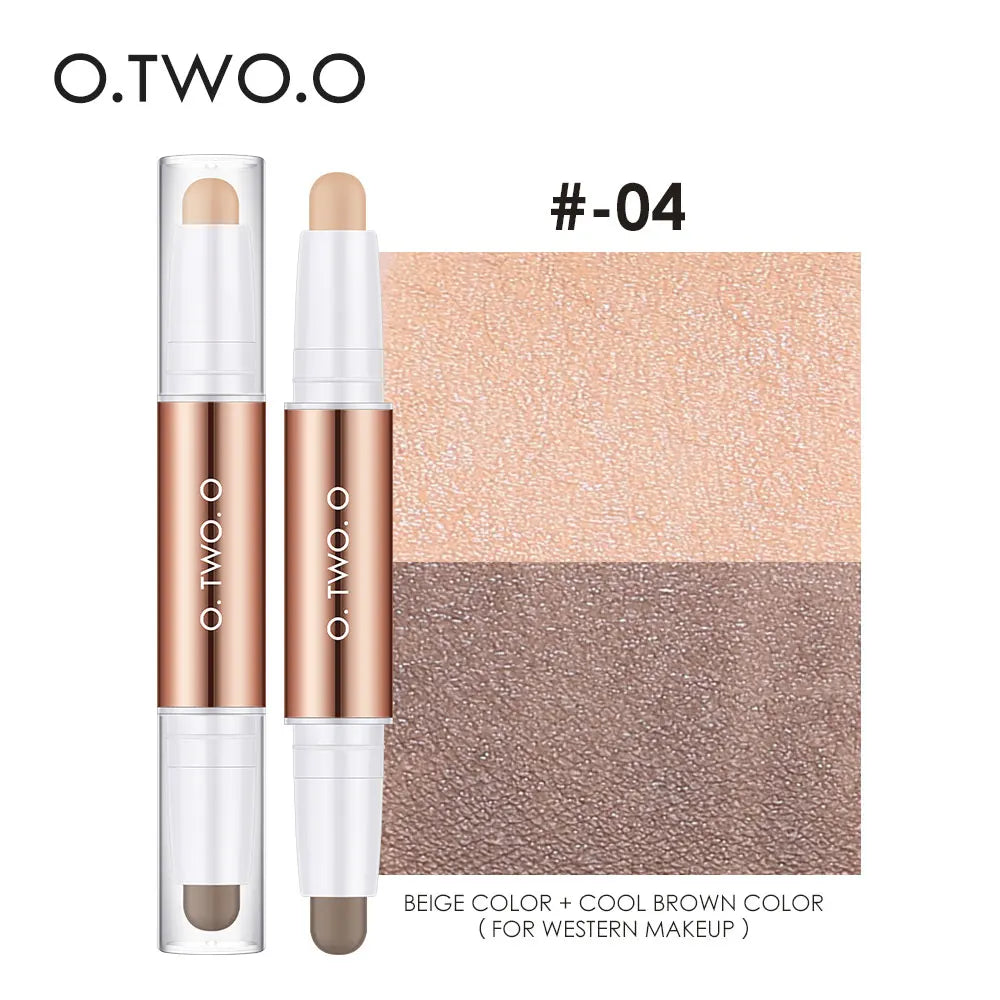 O.TWO.O Double Head Contour & Highlight Stick — Sculpt, Define & Brighten in One