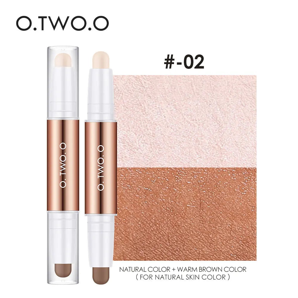 O.TWO.O Double Head Contour & Highlight Stick — Sculpt, Define & Brighten in One
