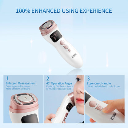 Mini HIFU Facial Lifting Device — RF, EMS & Ultrasonic Skin Tightening for Face, Chin, Neck & Eyes