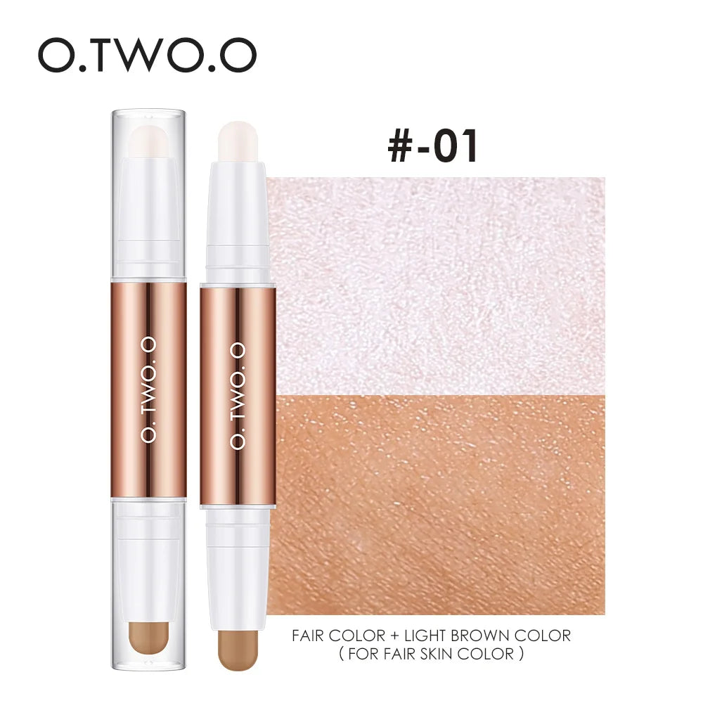 O.TWO.O Double Head Contour & Highlight Stick — Sculpt, Define & Brighten in One