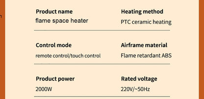Electric Heater 2000W Heating Fans Portable Electric Space Heater PTC Fan Heater Household Hot Air Blower with Remote Control