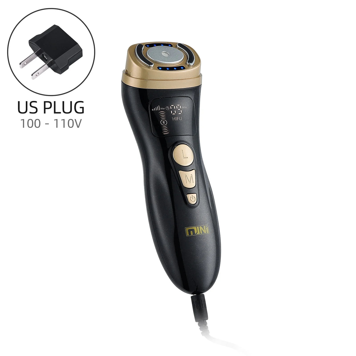 Mini HIFU Facial Lifting Device — RF, EMS & Ultrasonic Skin Tightening for Face, Chin, Neck & Eyes