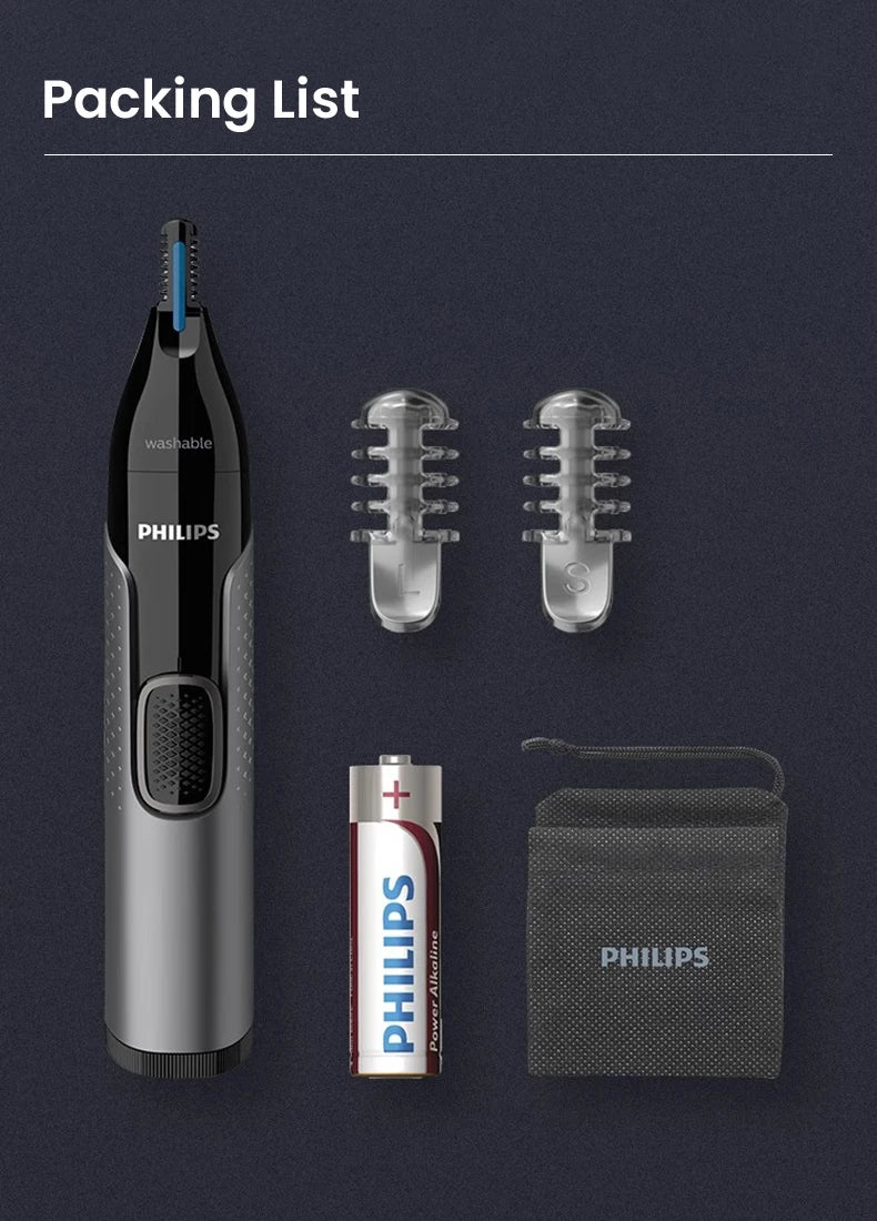 Philips Nose Hair Trimmer NT3650/16 — Painless, Washable & Precise Grooming for Men & Women