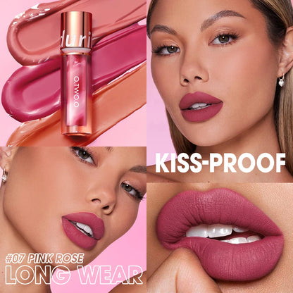 O.TWO.O Liquid Lipstick — 24H Waterproof Velvet Matte in 8 Named Shades