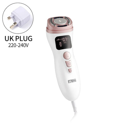Mini HIFU Facial Lifting Device — RF, EMS & Ultrasonic Skin Tightening for Face, Chin, Neck & Eyes
