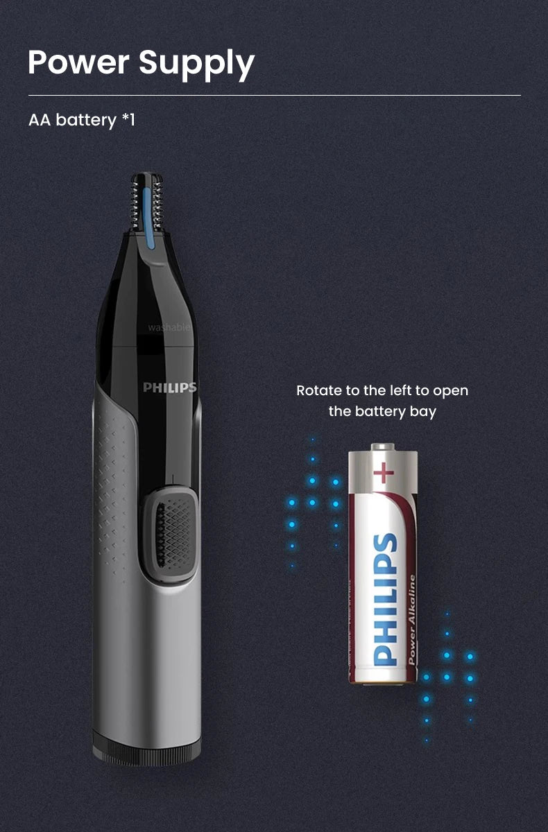 Philips Nose Hair Trimmer NT3650/16 — Painless, Washable & Precise Grooming for Men & Women