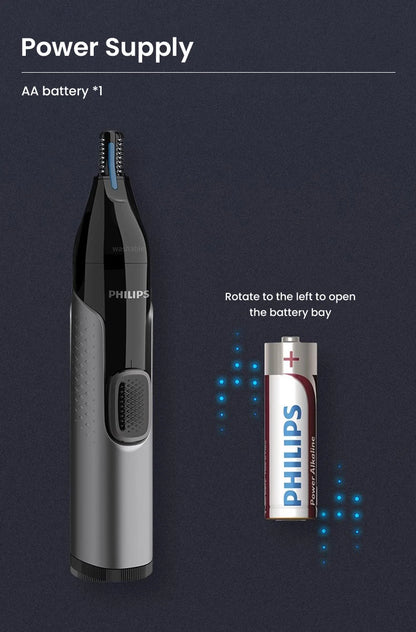 Philips Nose Hair Trimmer NT3650/16 — Painless, Washable & Precise Grooming for Men & Women