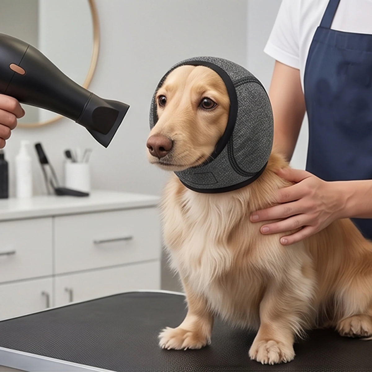 Dog Calming Hoodie Wraparound Design Dogs No Shake Ear Wraps Soft Comfortable Earmuffs for Hematoma Care Bathing Drying Swimming