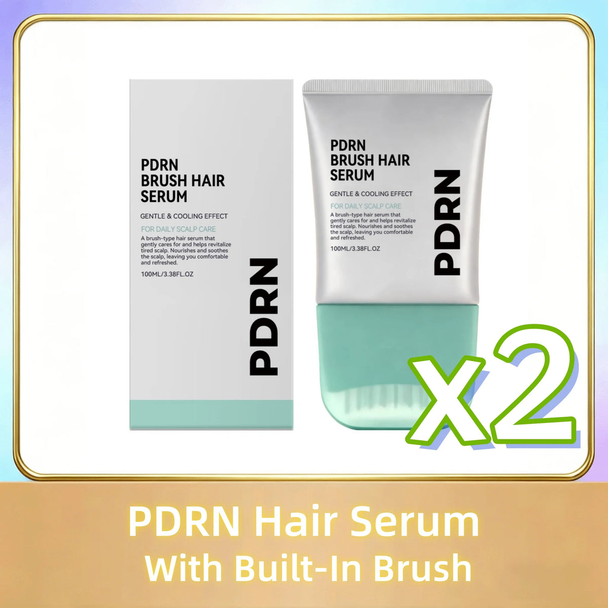 PDRN Hair Serum with Built-In Brush — Anti Hair Loss, Scalp Nourishing & Root Strengthening Treatment