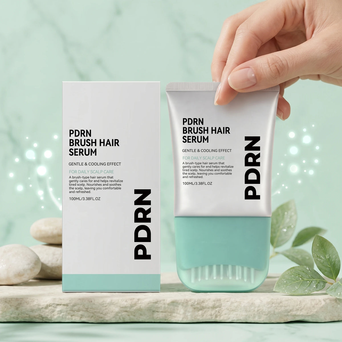 PDRN Hair Serum with Built-In Brush — Anti Hair Loss, Scalp Nourishing & Root Strengthening Treatment