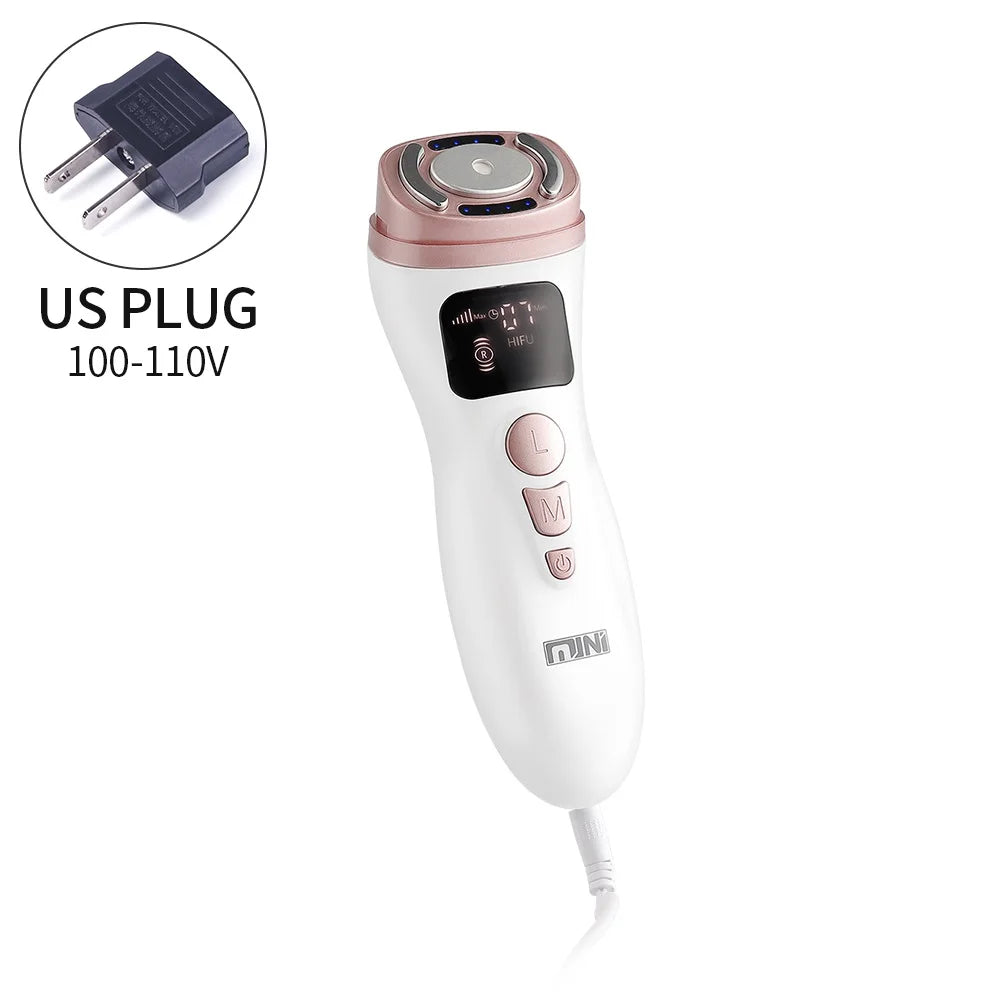 Mini HIFU Facial Lifting Device — RF, EMS & Ultrasonic Skin Tightening for Face, Chin, Neck & Eyes