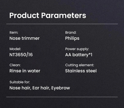 Philips Nose Hair Trimmer NT3650/16 — Painless, Washable & Precise Grooming for Men & Women