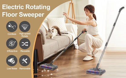 Electric Sweeper Carpet Cleaner Wireless Portable Cleaning Machine Handheld Floor Sweeper Household Rotating Electric Floor Mop