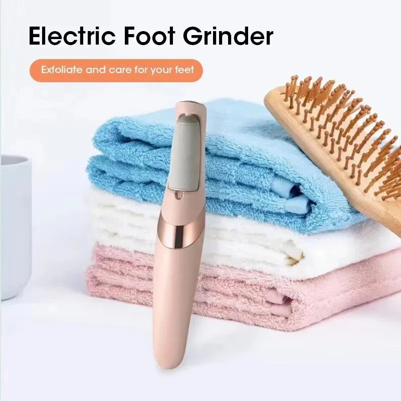 Portable USB Electric Callus Remover with 2 Removable Roller Heads - Automatic Pedicure Grinder & Dead Skin Foot File