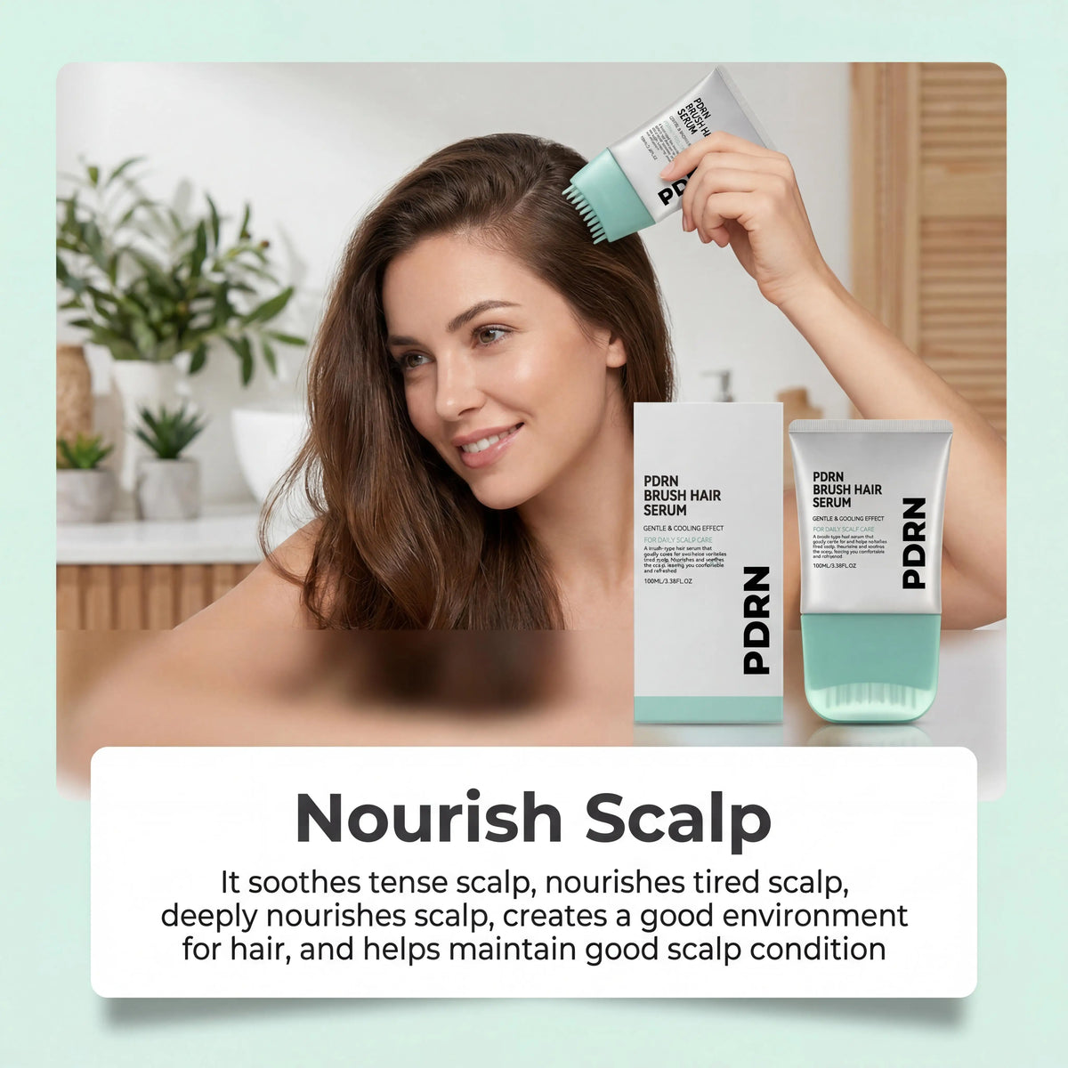 PDRN Hair Serum with Built-In Brush — Anti Hair Loss, Scalp Nourishing & Root Strengthening Treatment