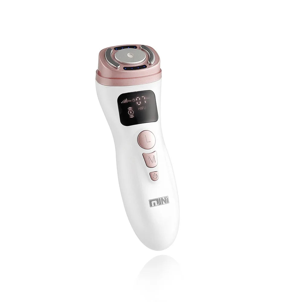 Mini HIFU Facial Lifting Device — RF, EMS & Ultrasonic Skin Tightening for Face, Chin, Neck & Eyes