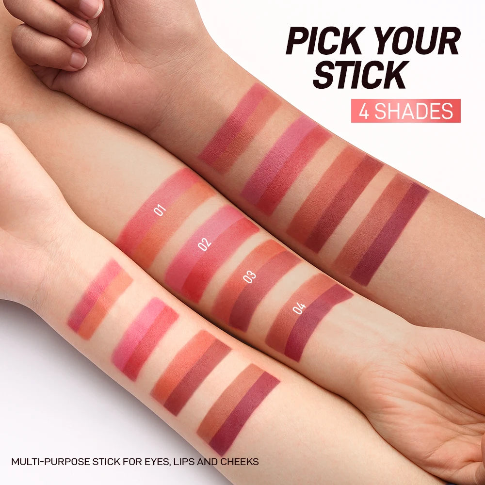 O.TWO.O 3-in-1 Cream Blush Stick — Eyes, Cheeks & Lips