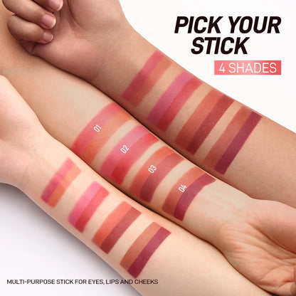 O.TWO.O 3-in-1 Cream Blush Stick — Eyes, Cheeks & Lips