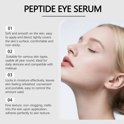 Roll-On Peptide Firming Eye Serum Smooth Fine Lines Brightening Eyes Area Reduce Dark Circles Puffiness Anti-Wrinkle Eye Essence