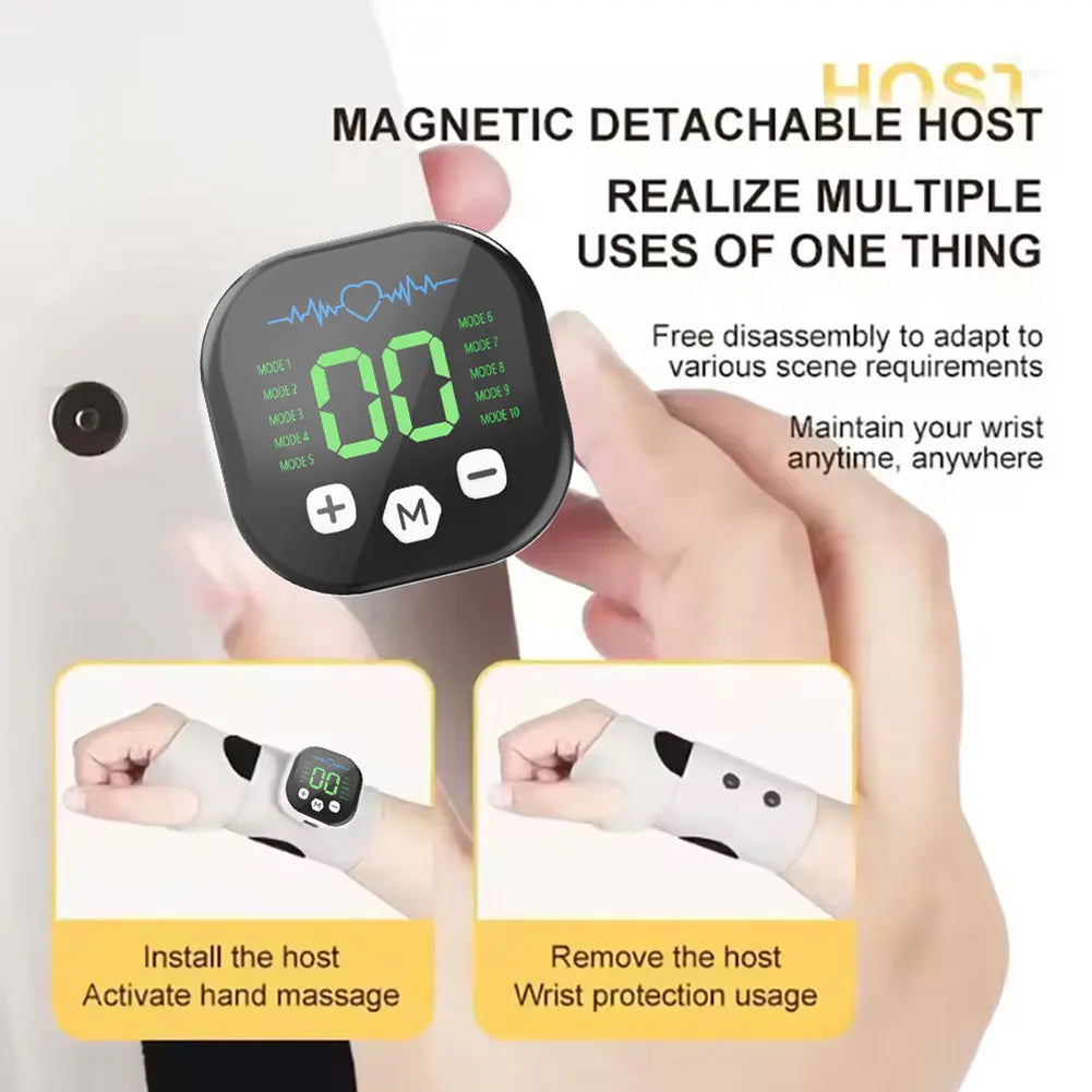 EMS Electric Wrist Massager — 10-Mode Cordless Pain Relief