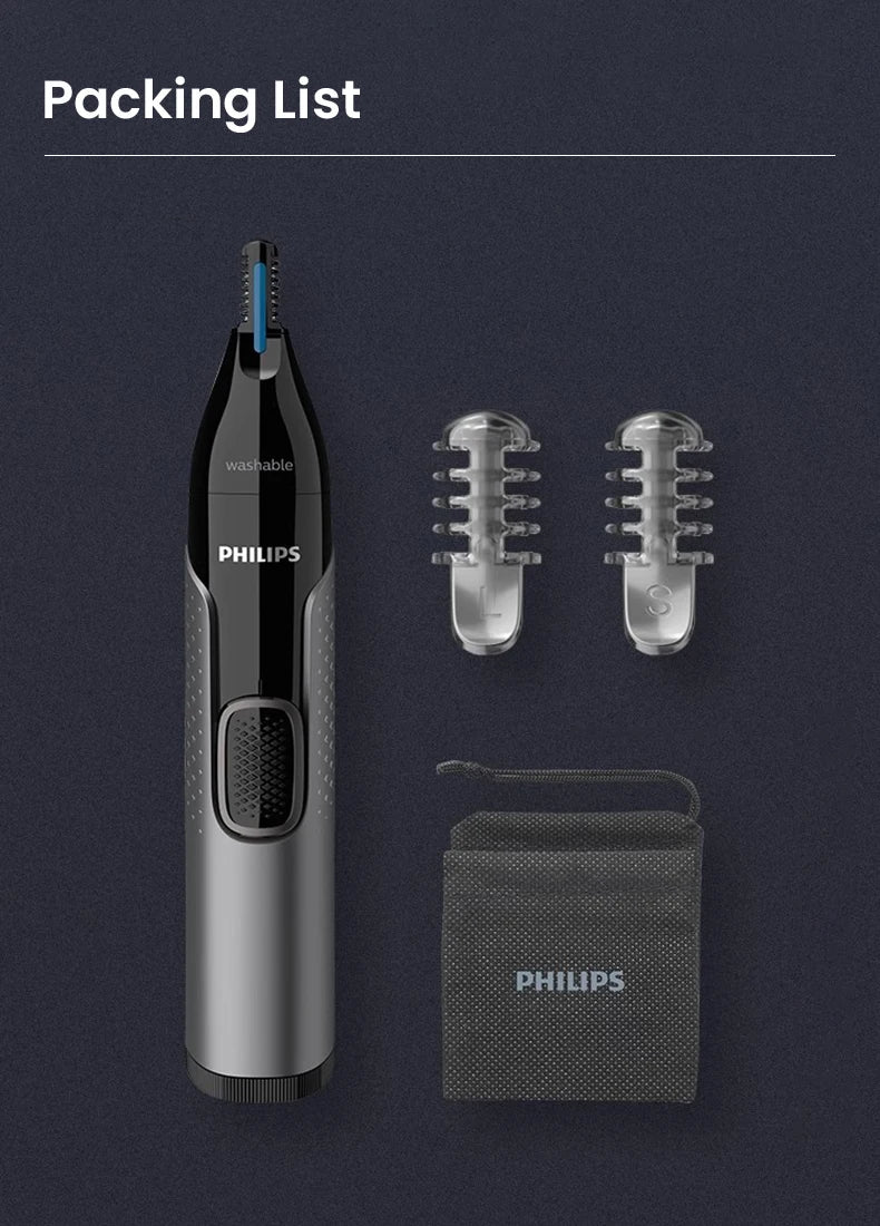 Philips Nose Hair Trimmer NT3650/16 — Painless, Washable & Precise Grooming for Men & Women