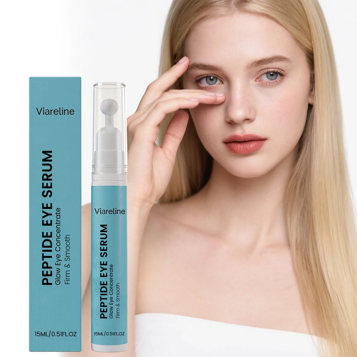 Roll-On Peptide Firming Eye Serum Smooth Fine Lines Brightening Eyes Area Reduce Dark Circles Puffiness Anti-Wrinkle Eye Essence