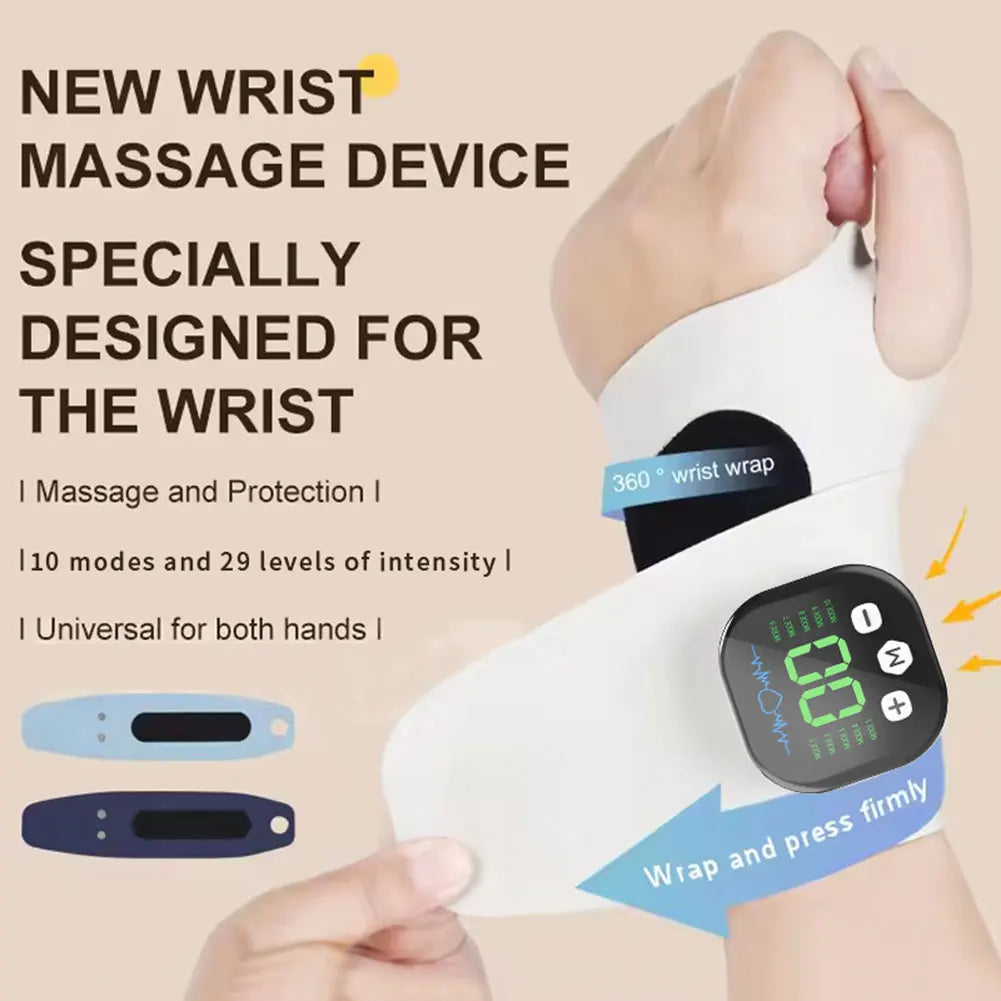 EMS Electric Wrist Massager — 10-Mode Cordless Pain Relief