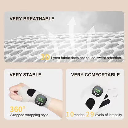 EMS Electric Wrist Massager — 10-Mode Cordless Pain Relief