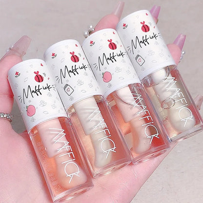Korean Jelly Lip Gloss — Moisturising Tint with Big Lip Brush