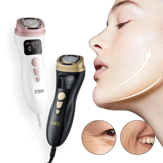 Mini HIFU Facial Lifting Device — RF, EMS & Ultrasonic Skin Tightening for Face, Chin, Neck & Eyes