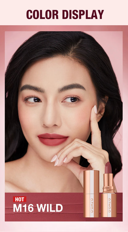 O.TWO.O Matte Lipstick — 24H Waterproof, Non-Stick & Velvet Finish in 8 Shades