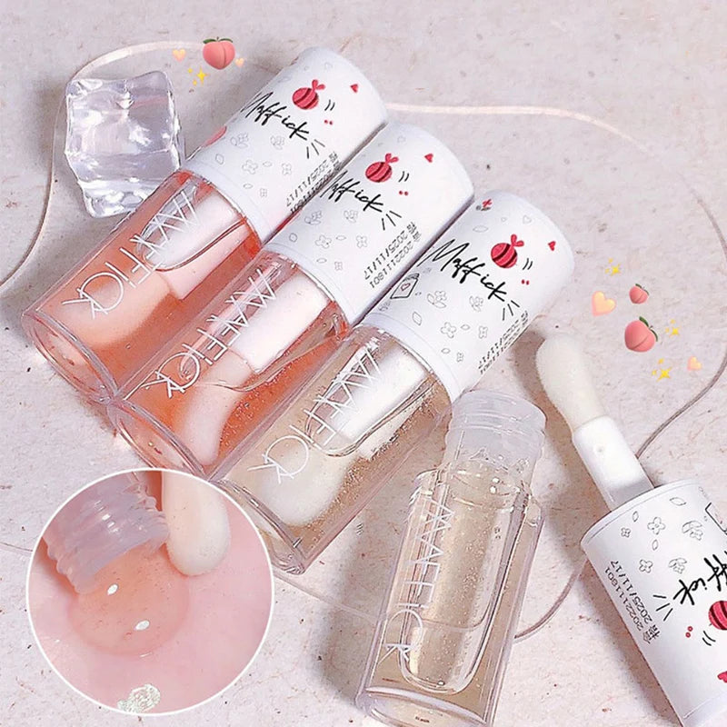 Korean Jelly Lip Gloss — Moisturising Tint with Big Lip Brush
