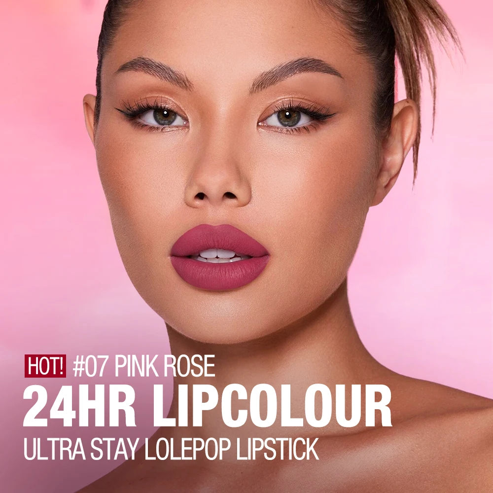 O.TWO.O Liquid Lipstick — 24H Waterproof Velvet Matte in 8 Named Shades