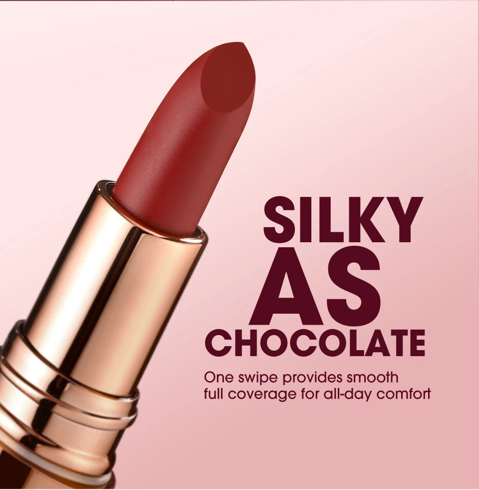 O.TWO.O Matte Lipstick — 24H Waterproof, Non-Stick & Velvet Finish in 8 Shades