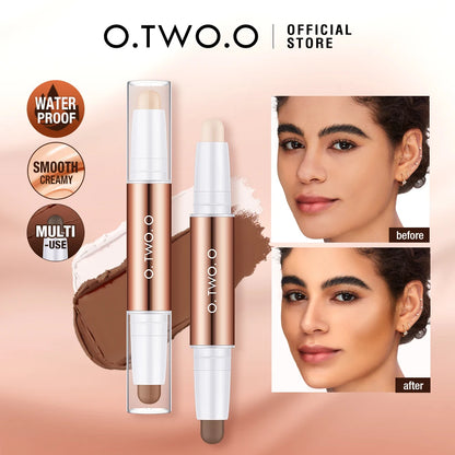 O.TWO.O Double Head Contour & Highlight Stick — Sculpt, Define & Brighten in One