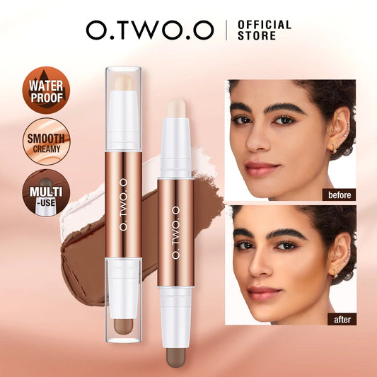 O.TWO.O Double Head Contour & Highlight Stick — Sculpt, Define & Brighten in One