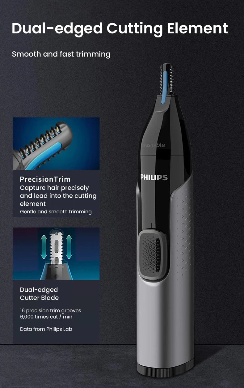 Philips Nose Hair Trimmer NT3650/16 — Painless, Washable & Precise Grooming for Men & Women