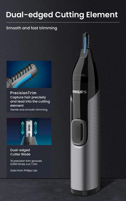 Philips Nose Hair Trimmer NT3650/16 — Painless, Washable & Precise Grooming for Men & Women
