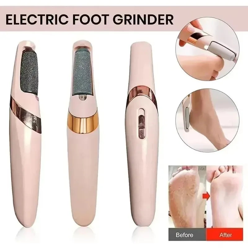 Portable USB Electric Callus Remover with 2 Removable Roller Heads - Automatic Pedicure Grinder & Dead Skin Foot File