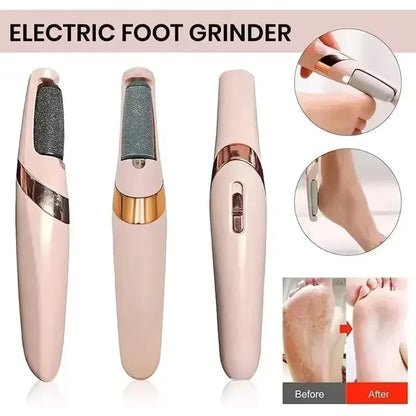 Portable USB Electric Callus Remover with 2 Removable Roller Heads - Automatic Pedicure Grinder & Dead Skin Foot File